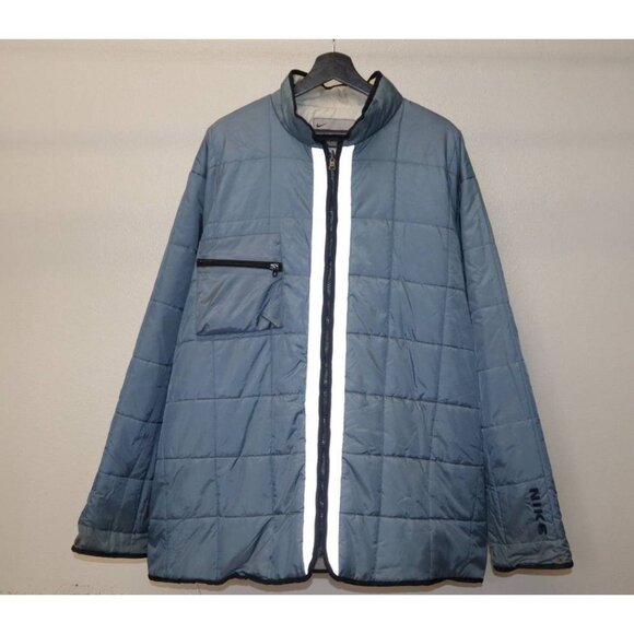Vintage Nike 2XL Blue Hooded Windbreaker Jacket Full Zip Removable Liner 2-in-1 - Picture 4 of 16